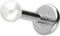 PIERCINGLINE Titan Labret mit Push Fit SYNTH. PERLE Piercing Ohr Helix Conch Tragus Silberfarben 1,2x6x2,5 mm