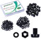 Pzsmocn 90 Stück/30 Sätze M8*10 mm Schwarzes Nylon Kunststoff Kreuzschlitz Rundkopfschrauben-Sechskantmuttern mit Isolierscheibe Standardgröße, für Heimwerker und Elektronische Montage.