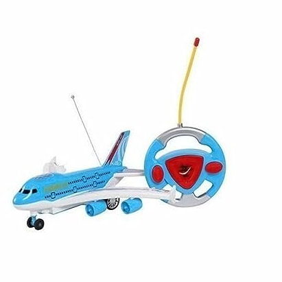 PNJB Air Bus Remote Control Plane, Electric Aeroplane RC Kids Toy Gift, High-Speed RC Aeroplane, Light & Music Runs on Ground, Fun and Entertaining Plane Toy (Blue)