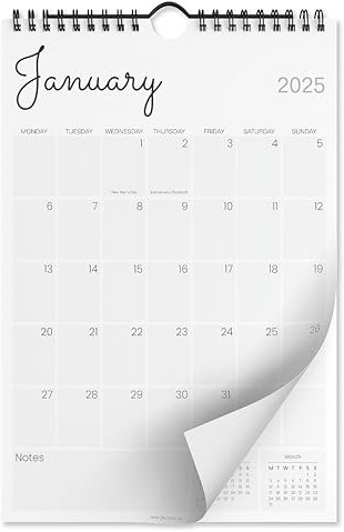 Minimalistischer Wandkalender 2024/25 A4 Monatsplaner (31 x 22 cm) Familienpaare Organizer läuft Januar 2024 bis Juni 2025 Monatsansicht Büro von Glacient