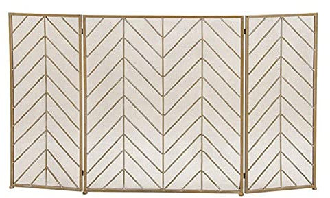 Cloison Pare-Écran De Cheminée en Fer De Style Européen À 3 Panneaux, Garde-Corps De Cheminée À La Maison Pliable avec Clôture De Poêle Anti-poussière - 130×80Cm Beautiful Scenery
