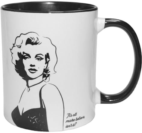Widdle Gifts Mug Marilyn Monroe noir et blanc 325 ml Icône Cadeau pour elle/lui