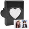 Jiayaus Mini Fotoalbum Kann 32 Blätter Speichern, Schwarz Herz Kpop Photocard Binder mit Herz Anhänger, Fotoalbum Geeignet für Die Aufbewahrung von Idolen, Karten, Aufkleber