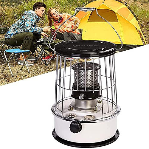 Samnuerly Calentador de Queroseno, Estufa de calefacción para Exteriores de 6 litros, Chimenea de Vidrio, Llama Ajustable, para Acampar, Senderismo, Viajes, Picnic, Pesca Calentador de Queroseno