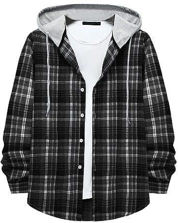 Jacke Herren Hoodie Herren Stylisch Hemd Herren Langarm übergangsjacke Herren Herbstjacke Herren Freizeithemden Für Herren Kariertes Hemd Herren Kapuzenjacke Herren Holzfällerhemd Herren Comfort Fit