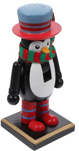 PRETYZOOM Schwarzer Pinguin Traditioneller Hölzerner Nussknacker 15 2 cm Großer Nussknacker Weihnachtsfigur Pastellfarbene -Dekoration Süße -Figuren Marionette