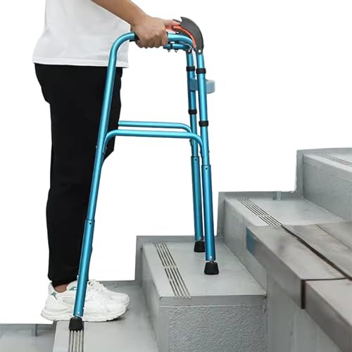 Joyfitness Klappbarer Standard-Gehhilfe, Faltbarer Gehbock,Treppensteiger-Aluminium-Klappgehgestell, Gehmobilitätshilfe, Treppenlifthilfe für Senioren, Gehhilfe für ältere Menschen