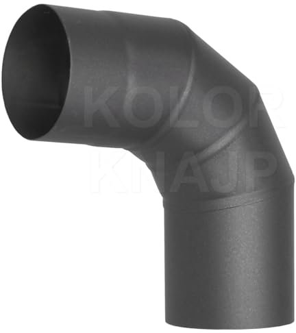 Kolor Rauchrohr Ofenknie Ofenrohr Bogen Rosette Abgasrohre Kaminofenrohr mit Farbe beschichtet 100-150 mm Bogen 45 Bogen 90 Rosette Rohr 250 Rohr 500 Rohr 1000 mm (Bogen 90°, Ø 100 mm)