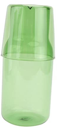 COLLBATH Water Bottle and Glass Cup Set with Borosilicate Pitcher Designed for Home and Hotel Use Large Volume Drinking Tools Grass Green