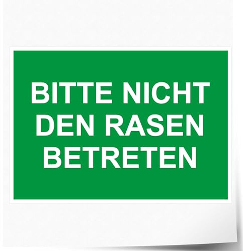 Indigos UG Aufkleber Bitte den Rasen Nicht betreten - 297x210 mm - Hotel, Firma, Schutz, Kita, Arzt, Praxis, Wohnung - Sicherheit - Warnung