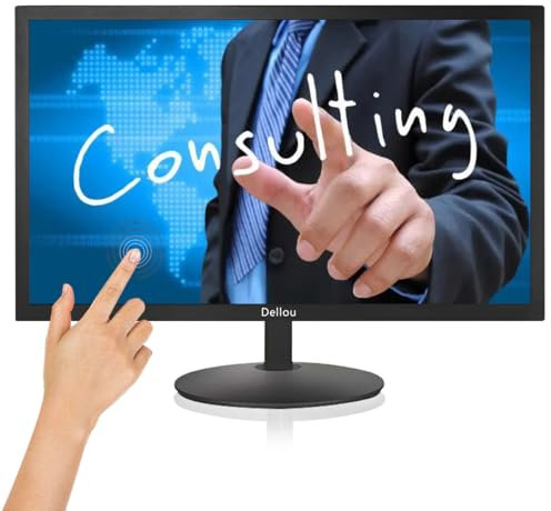 Eoulyee Monitor de cámara de Seguridad CCTV con Pantalla táctil de 24 Pulgadas Multifuncional HDMI, AV, BNC, VGA, Entrada USB Monitor de computadora con Pantalla LCD de vigilancia 1920x1080 Full HD