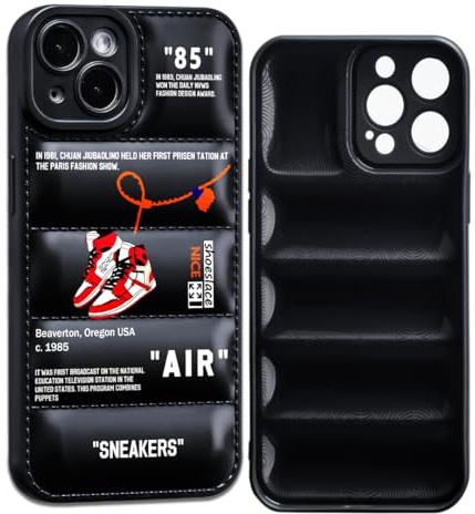 CHBSHENG Cool Phone Case for iPhone 15 Plus Case for Boys Men Street Design Aesthetic Shockproof Basketball Sneaker Sports Designer Cases Compatible with iPhone 15 Plus Black