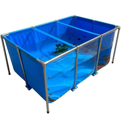 Étangs en toile PVC,piscine hors sol,bassin de piscine d'aquarium transparent avec valve de vidange,apporte un soutien pour piscine d'élevage de poissons,piscine visible pour jardin,150*100*71cm