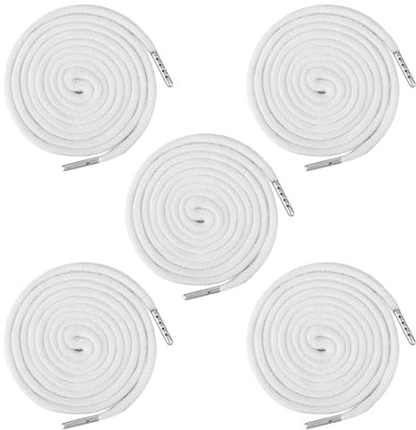 Dimeho Lot de 5 cordons de serrage de rechange de 130 cm pour capuche, shorts, pantalons, sweat-shirts, vestes, manteaux, sacs (noir)