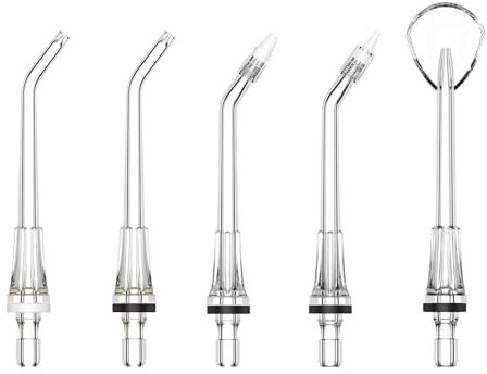 FlossJet Water Dental Flosser for Teeth Cordless with 300ML 4 Cleaning Modes 5 Jet Tips Portable Oral Irrigator USB-Powered Electric Flosser IPX7 Waterproof Irrigator Dental for Home (Clear)