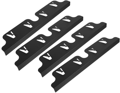 KONTONTY Cache Plaque Electrique 16cm en Fer Noir, Kit de Garniture pour Cuisinière 4 Pièces, Protège-espaces Latéraux de Four Cuisine Élégante et Fonctionnelle