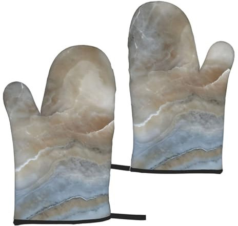 Onyx Stone Pale Blue Microwave Oven Gloves (2-Piece Set) Used For Kitchen Cooking And Bakings-Heat-Resistance Thick And Safe Protecting Hands From Hot Utensils