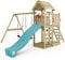 WICKEY Spielturm Klettergerüst MultiFlyer mit Holzdach, Schaukel & Rutsche, Outdoor Kinder Kletterturm mit Sandkasten, Leiter & Spiel-Zubehör für den Garten (Türkis)