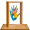 Familien-Handabdruck-Set mit Rahmen, enthält ungiftige Farben, Acrylplatten, DIY-Werkzeug, perfekt für Babyparty, neue Mütter und Heimdekoration, originelles Geschenk (Holz) (Holz)