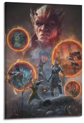 UWASCISF Poster mit Videospiel-Motiv The Elder Scrolls, TES, Online-Portal, dekoratives Gemälde, Leinwand, Wandposter und Kunstdruck, moderne Familienschlafzimmer-Dekoration, Poster, 30 x 45 cm