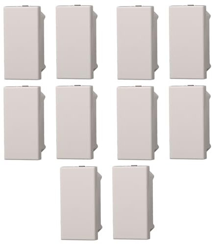 5x confezione 2pz (10pz) Tappo, falso polo, Moduli Bianchi, Compatibile Con BTicino Axolute, frutti, interruttori, pulsanti, deviatori, dimmer, sensori, PIR, buzzer, Placche originali e compatibili