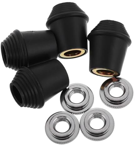 YARNOW 4stücke Universelle Bass Drum Beine Mit Gewinde-gummi Füßen Und Sicherungsmuttern Robuste Kunststoffkonstruktion Für Drum Hardware Und Zubehör