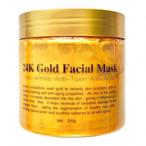 24K Gold Peel Off Face Masks, Collagen Peel Off Anti Wrinkle Anti Aging Facial Mask, Deep Clean Purifying Skin, Reduces Fine Lines & Wrinkles, Skin Care Facial Lifting Firming Mask, 250g