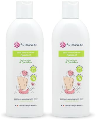Hexacare – Gel Lavant Intime Apaisant 200ml | Irritations & Muqueuses Sensibles - pH 5.0 | Extrait de Camomille | Fabriqué en France (Lot de 2)