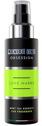 Ma-fra, Maniac Line, Maniac Obsession Love Marks, spray parfumé pour voiture 150 ml, parfum frais et naturel, haute intensité, vert et équilibré