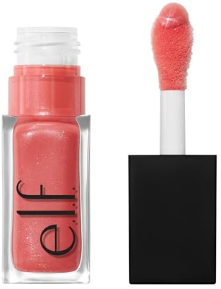 e.l.f. Glow Reviver Plumping Lip Oil, Tinted Lip Plumper for a High-Shine, Plump Finish, Infused with Jojoba Oil, Vegan & Cruelty-Free, Papayarazzi