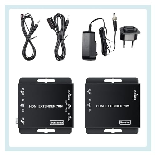 Extender HDMI 4K A RJ45 Con Uscita Loop E IR Su Cavo Ethernet Cat5e/6/7 Fino 70 M 230 Piedi For TV HDTV(US power supply)