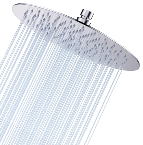Regendusche Duschkopf 8 Zoll Rund Ø 20 cm Großer Regenduschkopf als Deckenbrause, Regenbrause Duschkopf aus rostfreiem Stahl für Decken- oder Wandmontage(20 CM)
