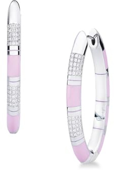 Pregi Orecchini Donna Kingé in Oro Rosa 18kt con Diamanti Naturali G VS1 0,59 ct e HyCeram® Rosa, Made in Italy