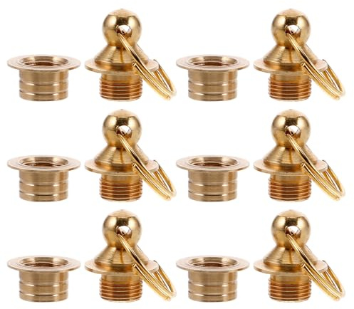 Garneck 6pcs Small Brass Lids for Gourds Decorative Brass Caps and Traditional Gourd Stoppers and Craft Accessories