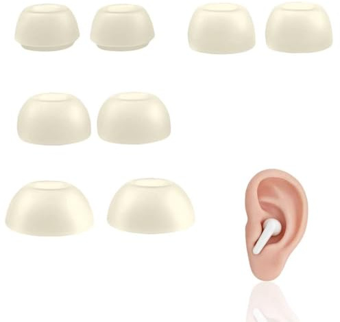 4 Paar Silikon-Ohrstöpsel Weiß 11/12/13/15mm XS/S/M/L Ersatz Ohrstöpsel Geräuschreduzierung kompatibel mit Anker Soundcore Liberty 4 NC Pro P40i Life P2 P3 A20i