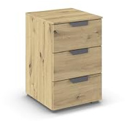 Rauch Möbel ADITIO, Nachttisch, Farbe Eiche Artisan, Maße 40x61x42 cm | Nachtkommode im modernen Look, 3 Schubladen, Soft-Close, für Schlafzimmer, Jugendzimmer, Kinderzimmer, Gästezimmer