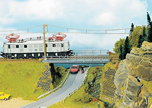NOCH Brückenfahrbahn, gerade, Bausatz für Modellbahnen H0, perfekt für realistische Landschaftsszenen