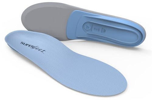 Superfeet All-Purpose Support Medium Arch Insoles (Blue) - Trim-to-Fit Orthotic Shoe Inserts - Professional Grade - Men 2.5-5 / Women 4.5-6