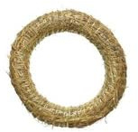 Izaneo Strohkranz 35 cm Durchmesser, Gold, Stroh, Türmontage, Indoor, Herbst, Winter