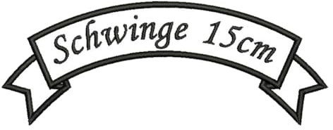 Aufnäher obere Schwinge S2 mit Wunschtext (15 x 5.5cm) - personalisiert