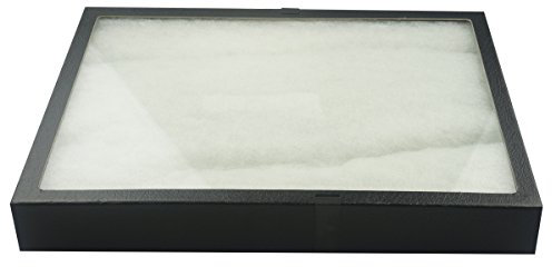 SE JT9213 Boîte de présentation en verre avec clips métalliques 40,6 x 30,5 x 5,1 cm