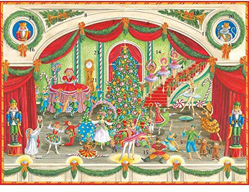 Entertaining with Caspari Paper Christmas Ballet Advent Calendar with 3D Relief, Multi-Colour