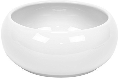 Cache Pot Rond Piano en ceramique, Bas Bol, en Blanc, diam. 24 cm