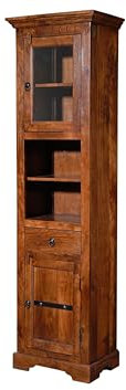 MASSIVMOEBEL24.DE Oxford Hochschrank #1004 Akazie kolonial massiv