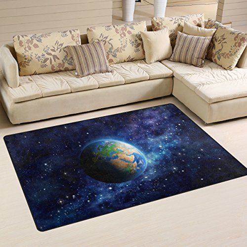 coosun Planet Erde im Weltall Bereich Teppich Teppich rutschfeste Fußmatte Fußmatten für Wohnzimmer Schlafzimmer 152,4 x 99,1 cm, Textil, multi, 60 x 39 inch