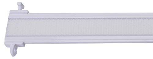 Stylelex Premium Paneelwagen mit Klettband - kürzbar - mit Universal-T-Gleitern für 4 & 6 mm Läufe - weiß aus Aluminium - mit eingefalztem Klettband (90 cm)
