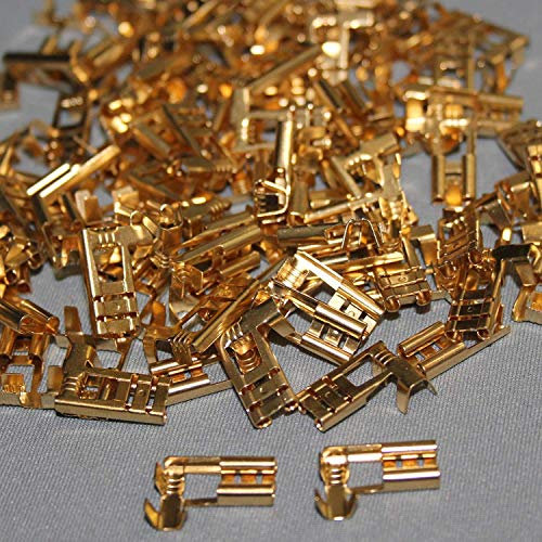 100 Stück Flachstecker Flachsteckhülsen Kabelschuh unisoliert blank gewinkelt Flachsteckhülsen 90° 6,3mm
