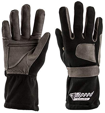 Speed Racewear - Karthandschuhe Sydney - Motorsport Handschuhe (8, Schwarz)
