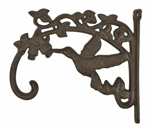 zeitzone Wandhaken für Blumentopf Vogel Halter Blumenampel Gusseisen Antik-Braun