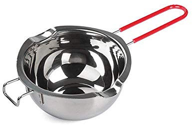 Stainless Steel Double Boiler Pot with Heat Resistant Handle for Melting Chocolate, Candy and Candle Making (18/8 Steel, 2 Cup Capacity, Universal Insert)